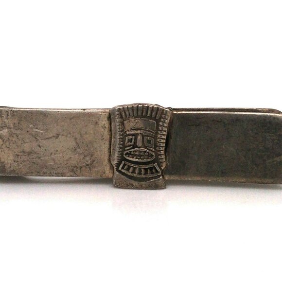 VTG Estate 900 Silver Tibetan God Money Clip or Tie Tac! Unique! 155 - Picture 5 of 5
